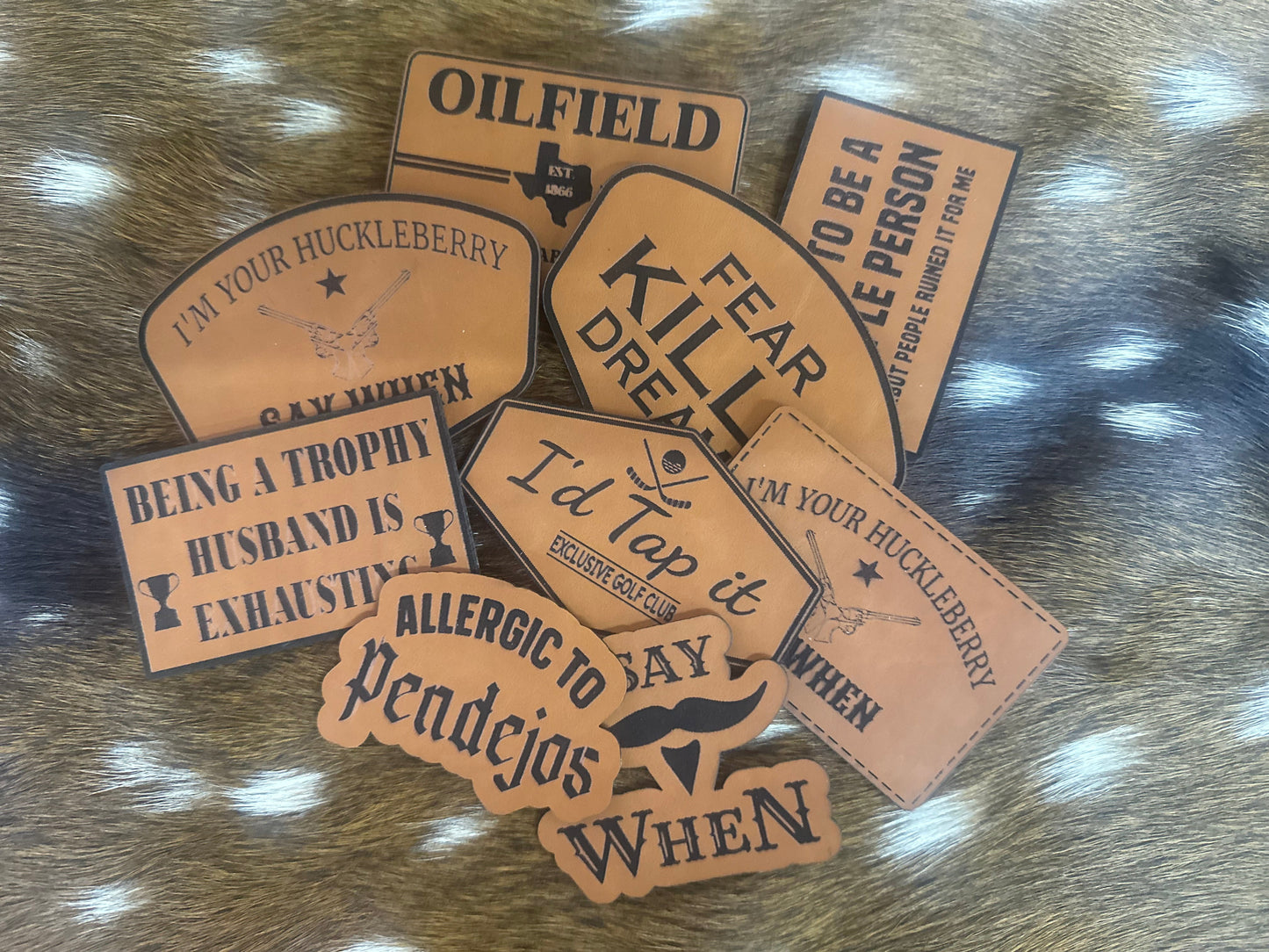 Custom Engraved Patches - Faux Leather