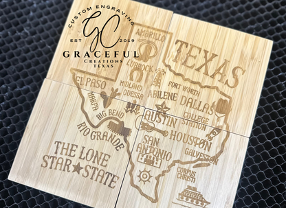 Texas Map Coaster Set