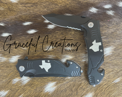 Engraved State Bison River Knife