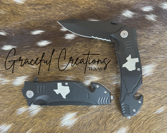 Engraved State Bison River Knife