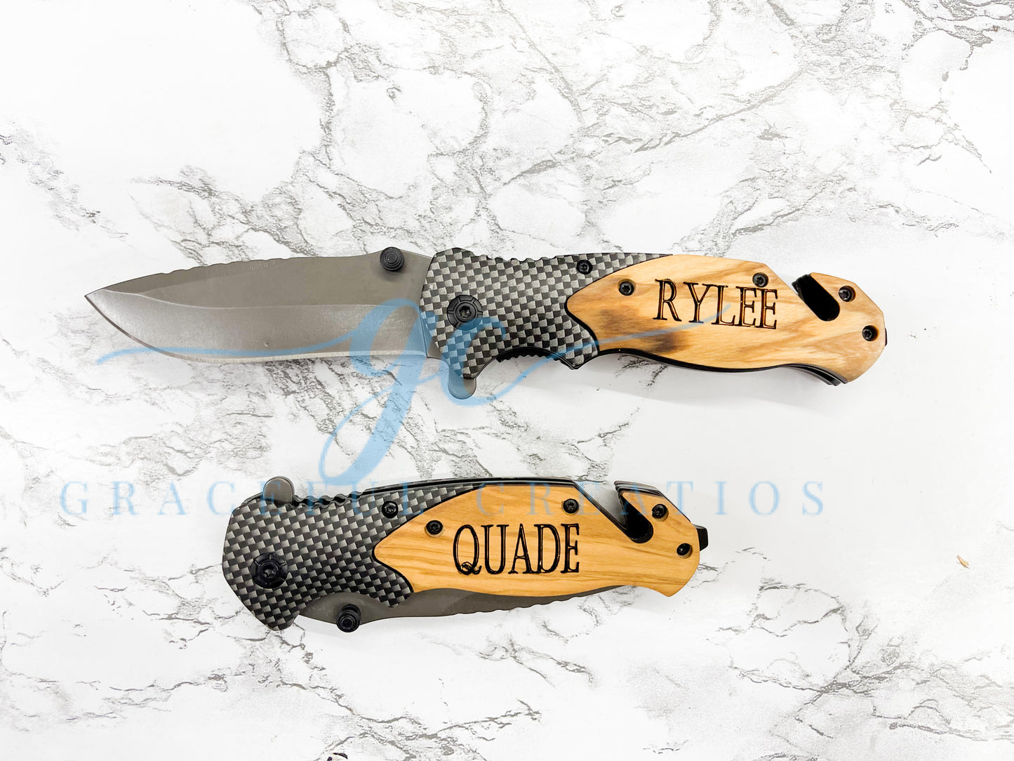 engraved name tactical knife